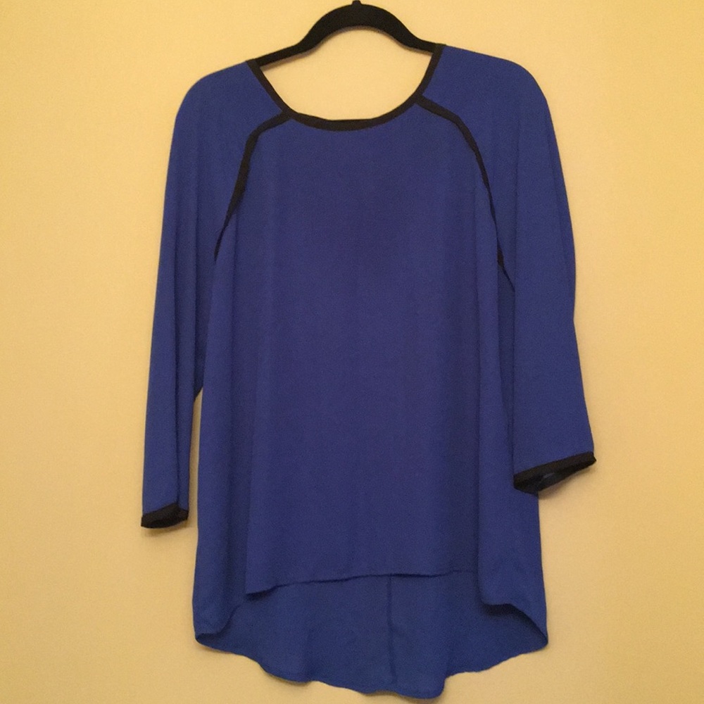Mossimo brand Royal blue ladies sheer blouse Sz L